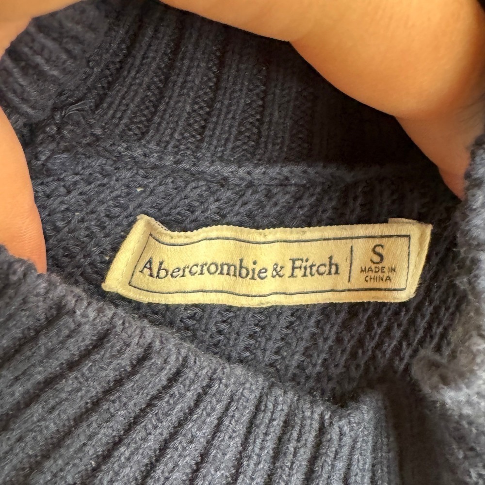 Abercrombie & Fitch Sweater Dress Womens Small Blue Cold Shoulder Knit - Picture 5 of 8